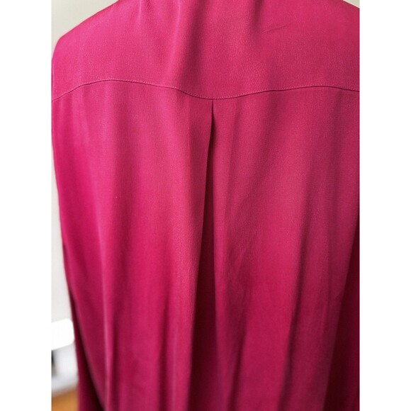 Barrie Pace Vintage 80s Silk Blouse Button Down Formal Shirt Magenta Size 18 1X - Picture 14 of 16